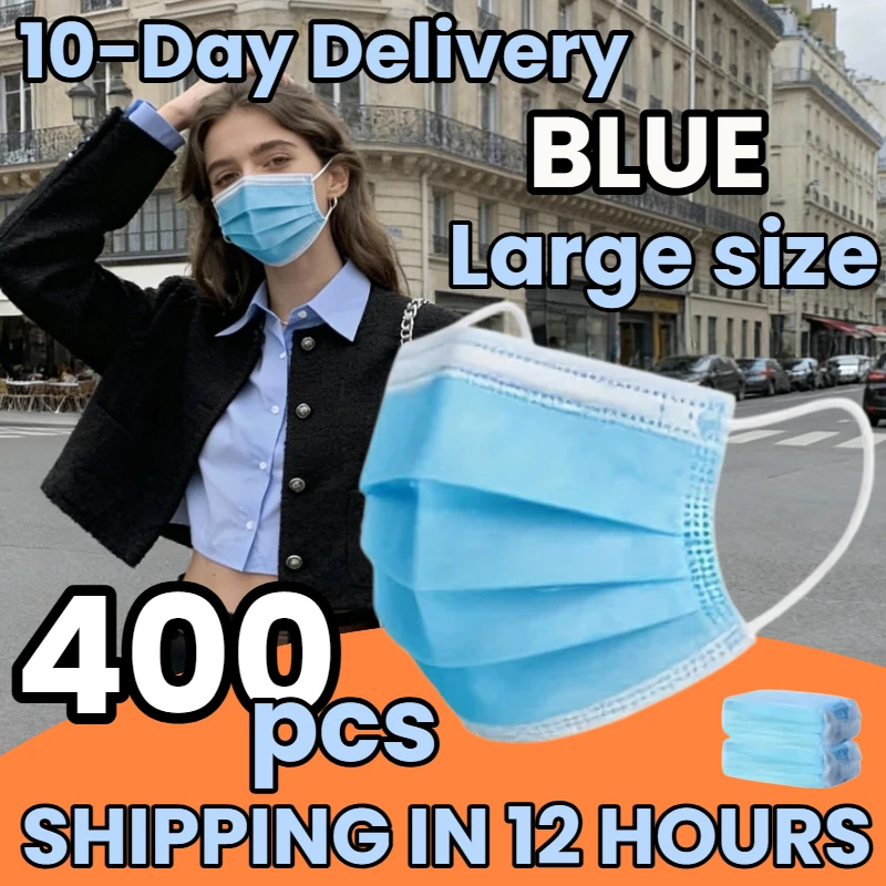 

Доставка в течение 10 дней! 400 шт. толстых синих одноразовых защитных масок - 3-слойные, дышащие и удобные, с регулируемыми ушными петлями и надежной фиксацией на носу - доступные по цене для домашнего использования, можно приобрести оптом, идеально подх