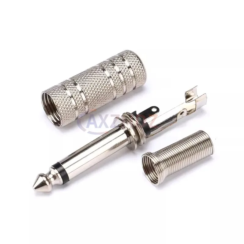 5 قطعة 2 القطب أحادية مكبر للصوت التوصيل 6.35 مللي متر/6.5 مللي متر 6.35 ستيريو المعادن ميكروفون جاك المكونات في موصل الصوت ل KTV #3