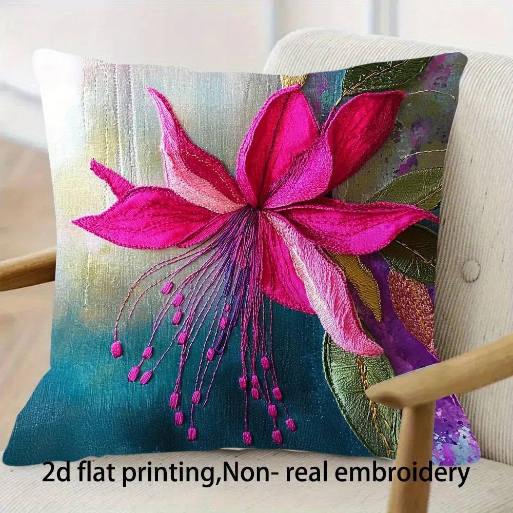 

A floral-patterned pillowcase, suitable for decoration of sofas, living rooms and bedrooms (without filling material)