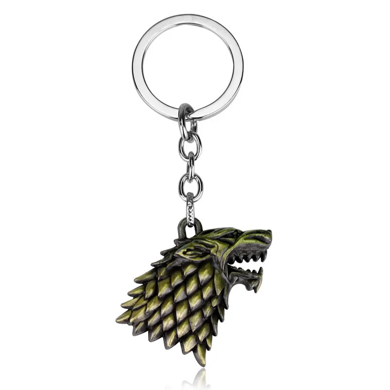 House Targaryen Badge Keychain Wolf Head Drodon Rhaegal Blood Dragon Stark Family Winterfell Hollow Pendant Gift Trinket image 5
