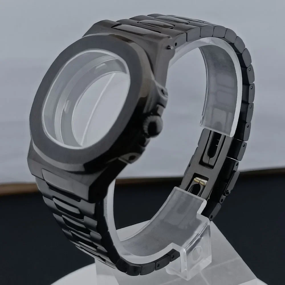 41mm Black Rose Gold Stainless Steel Case Strap suitable for NH35 NH36 movement 29.5mm Dial Diving Case Band Watch Accessories