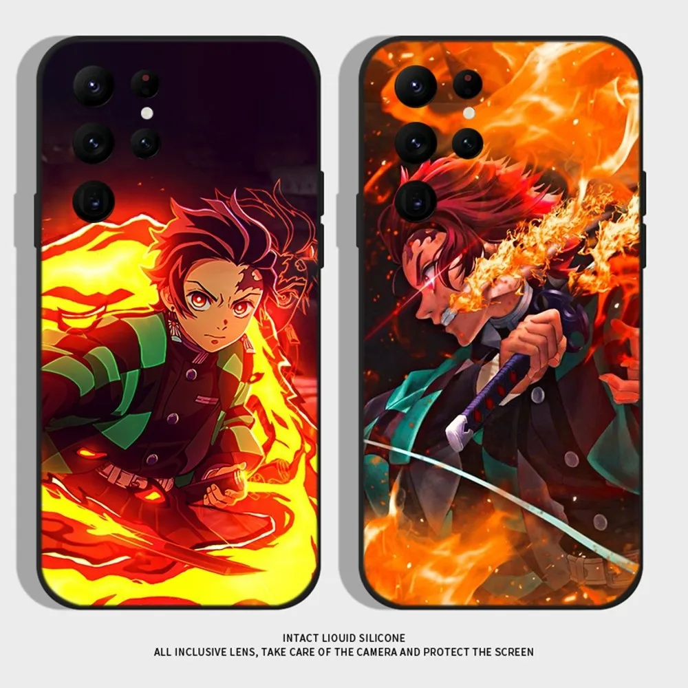 

D-Demon S-Slayer Kamado Tanjirou Phone Case For Samsung S24,S22 Ultra,S20,S30 plus,S22 plus,S23,S30 ultra 5G Silicone Cover