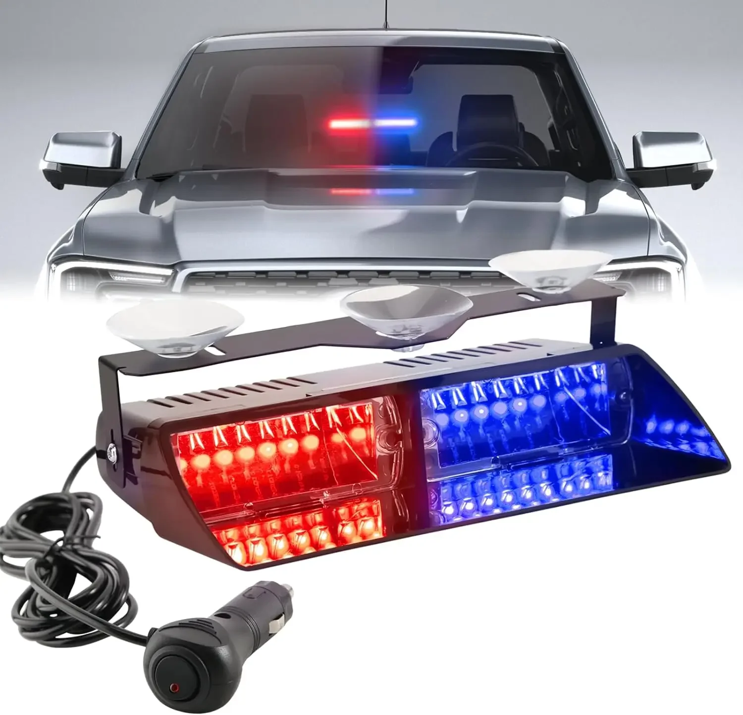 16LED Car Strobe Lamp 18 Model Red/Blue Signal Lamp Flash Dash Emergency Flashing Police Lights Windshield Warning Light 12V