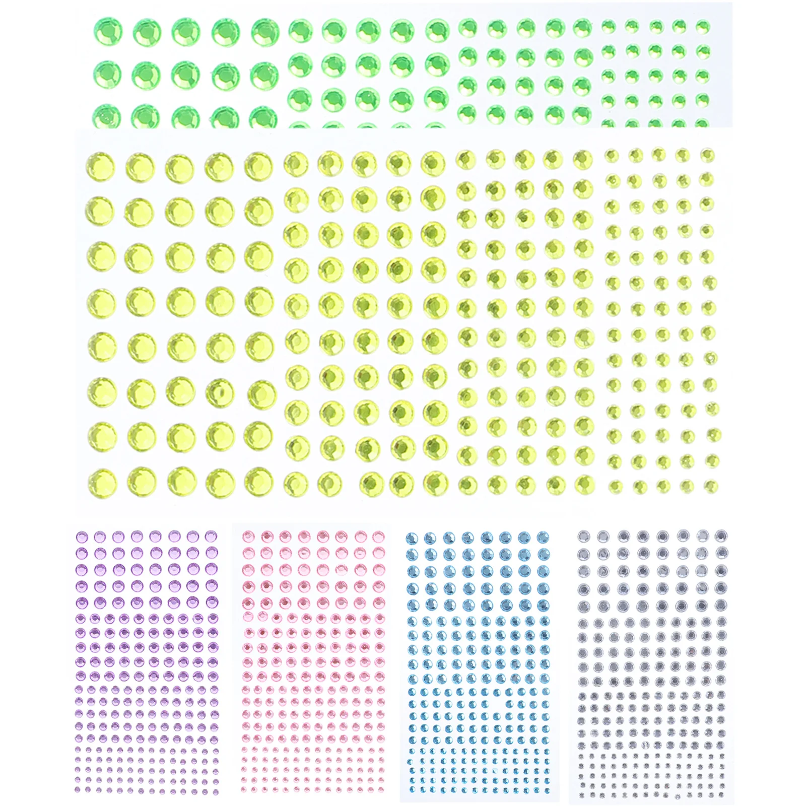 

6 Sheets Acrylic Stickers Face Gems Stick on Rhinestone Makeup Jewels for Crafts Festival Glitter Self Adhesive Rhinestone