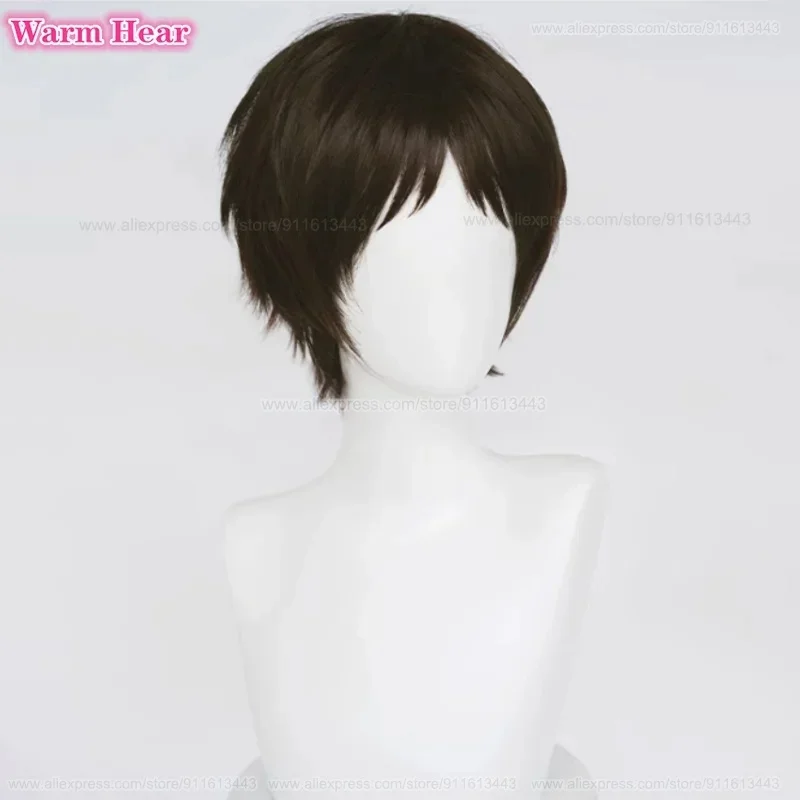 z;3,d'5,g\7/High Quality Zeke Jaeger Synthetic 30cm Golden Center Part Cosplay Anime Wig Heat Resistant Ha6,j.y'8 /c.