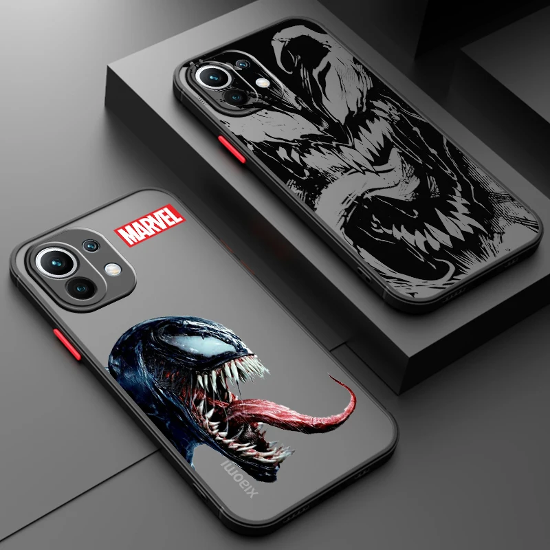 Marvel Venom Anime Cool Frosted Translucent For Xiaomi Mi 13 12 12T 11T 11 11i 10T 10 9T Pro Lite Ultra 5G TPU Phone Case