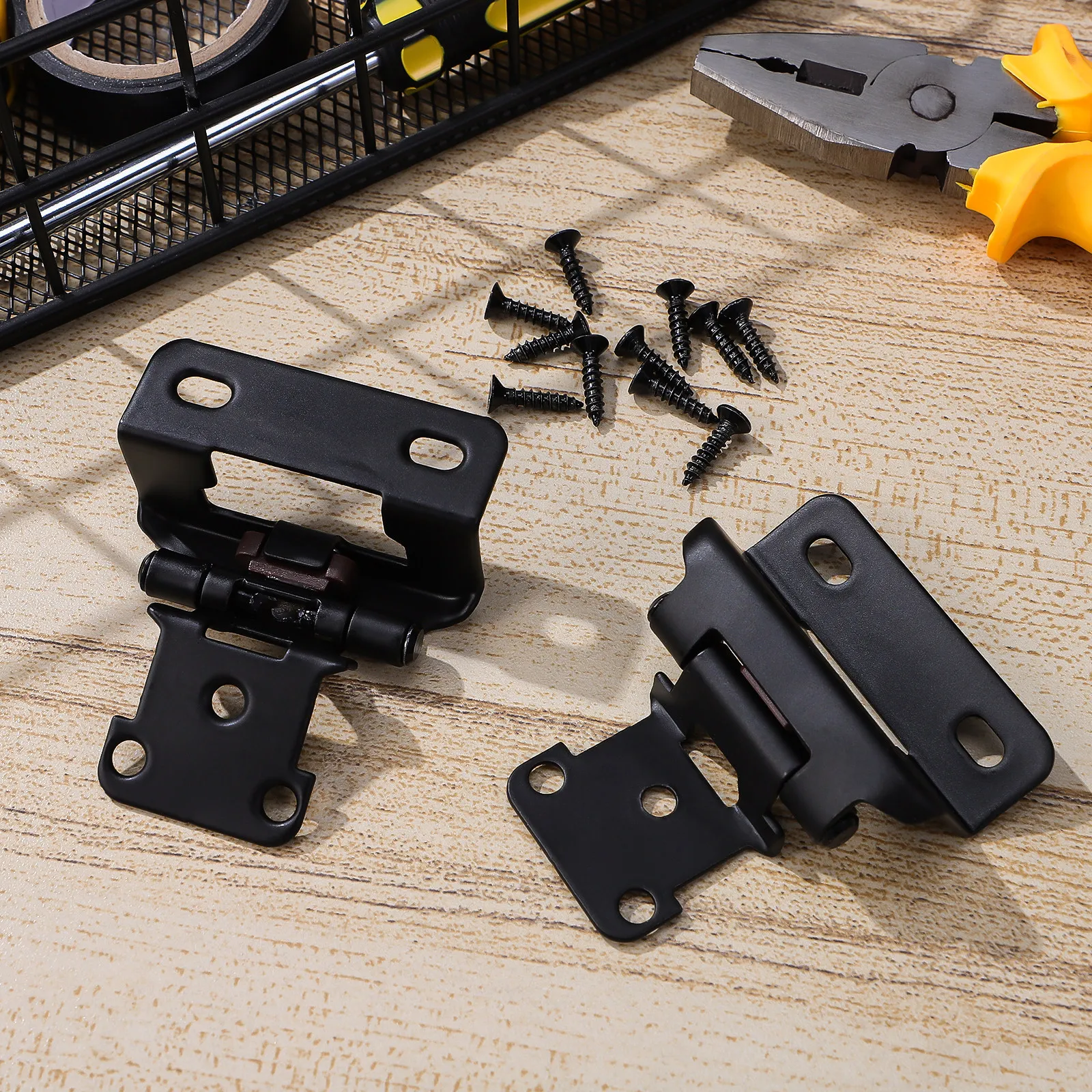 1Set Hidden Cabinet Hinges Overlay Design Soft Close Self Closing Door Hinges Cold Rolled Steel for Kitchen Furniture Rust Proof