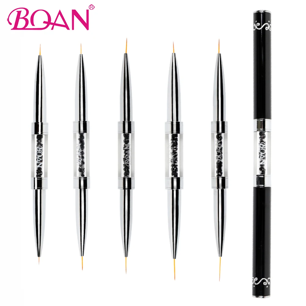 BQAN двойная головка для дизайна ногтей, кисть для рисования линий, ручка 5 мм/7 мм/9 мм/11 мм, кисти для дизайна ногтей, ручка со стразами, инструмент для маникюра