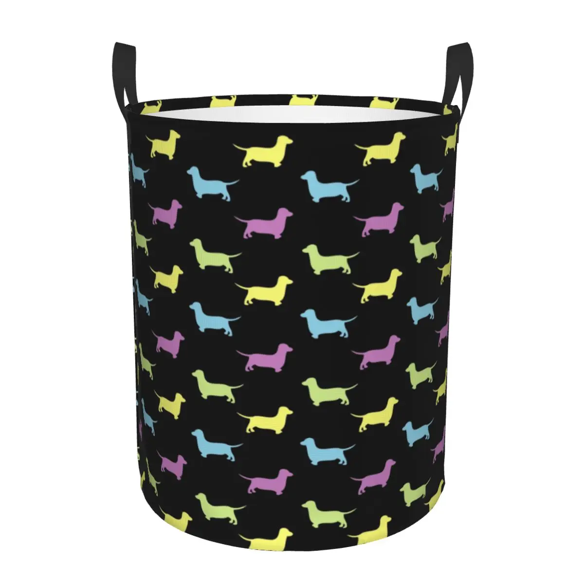 

Custom Dachshund Pattern Laundry Basket Foldable Large Capacity Clothing Storage Bin Wiener Sausage Dog Dackel Hamper