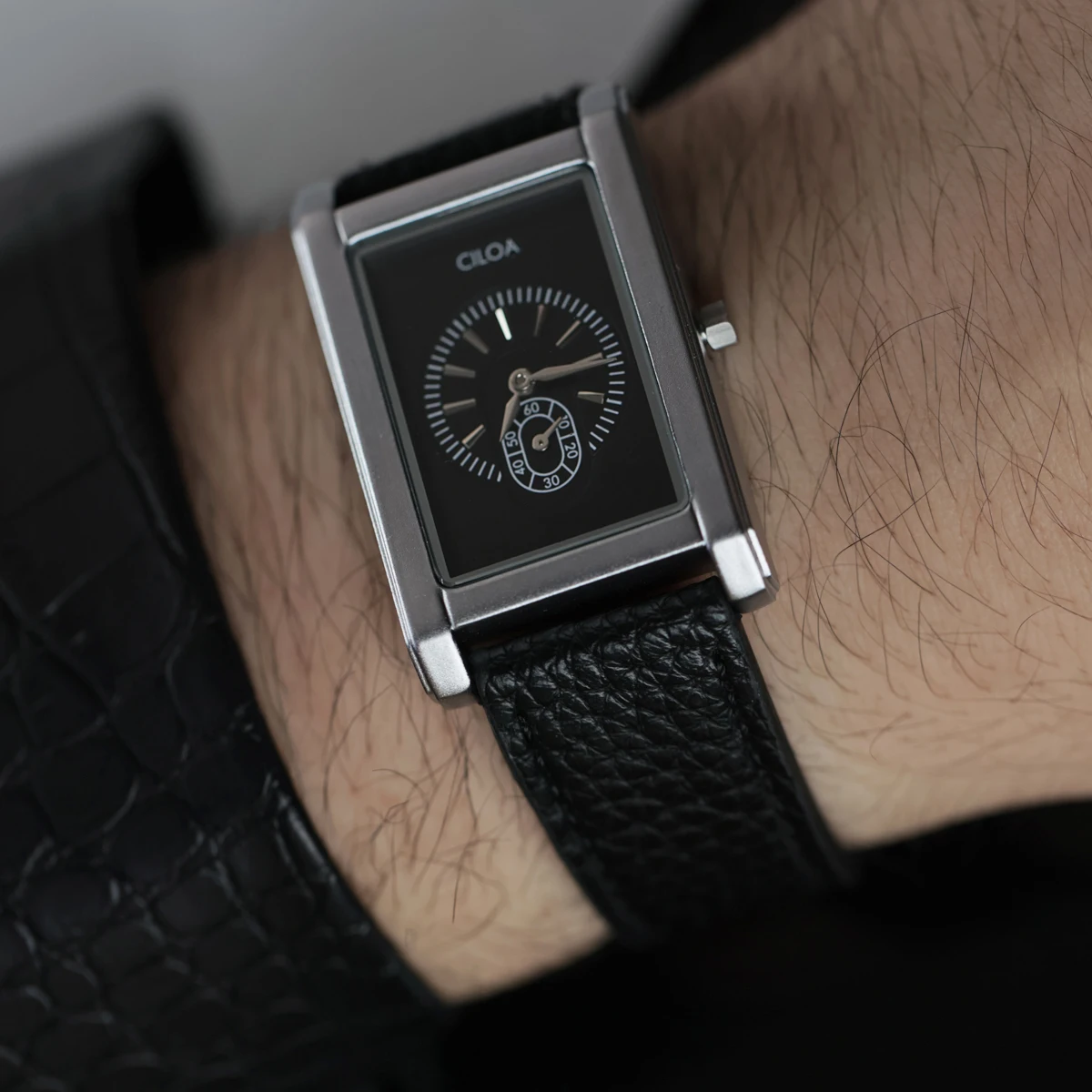 Quartz Watch Vintage Tank Square Watches for Male Gifts with Japanese Movement 28mm Diameter 8.5mm Thickness 3ATM Leather Strap