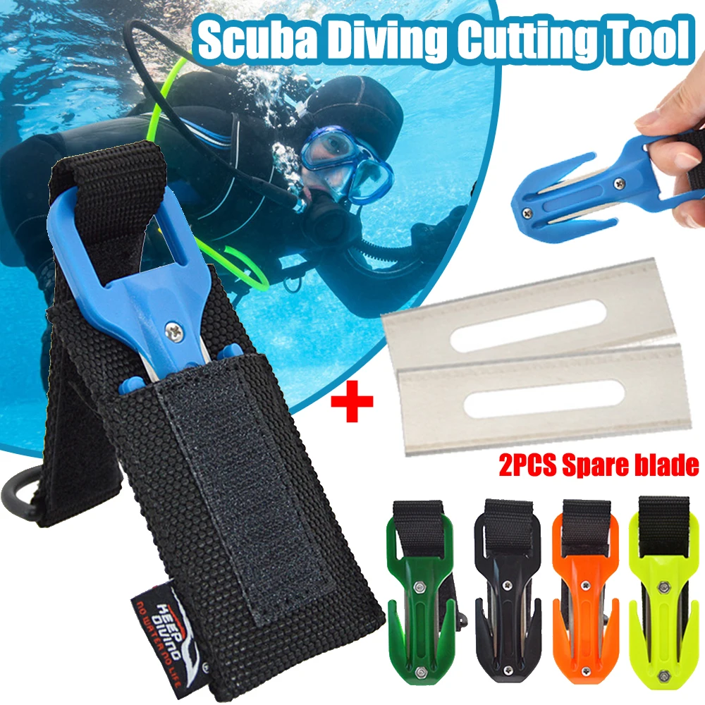 Scuba Dive Line Cutter With Webbing Safety Snorkeling Knives for Swimming Watersports Free Diving Diving Surf Outdoor Accessorie