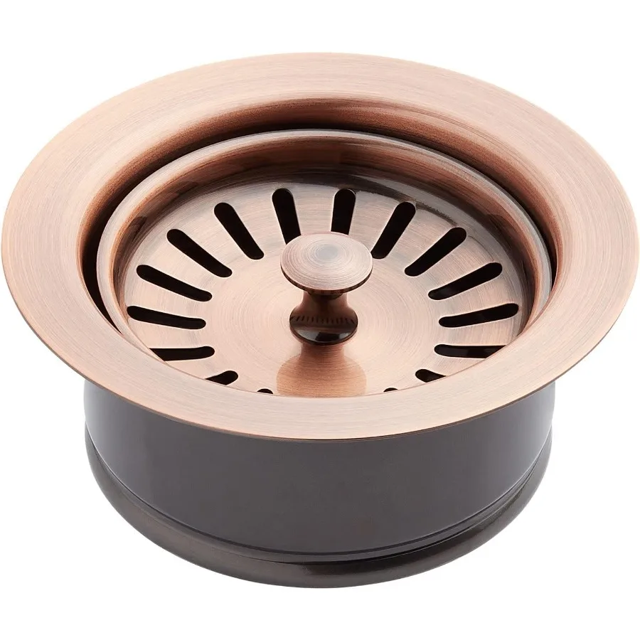 41 2 afvalverwijderingsflens met stop voor spoelbakken tot 5 8 dik satijnkoper Ideaal voor aanrechtinstallaties met Dura