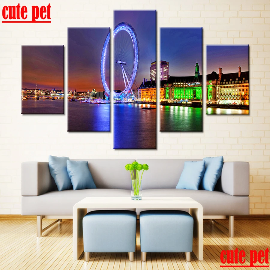 5D Diamond Painting The London eye Wall Decor DIY Art painting full diamond Mosaic Diamond Embroidery diamond mosaic cute pet