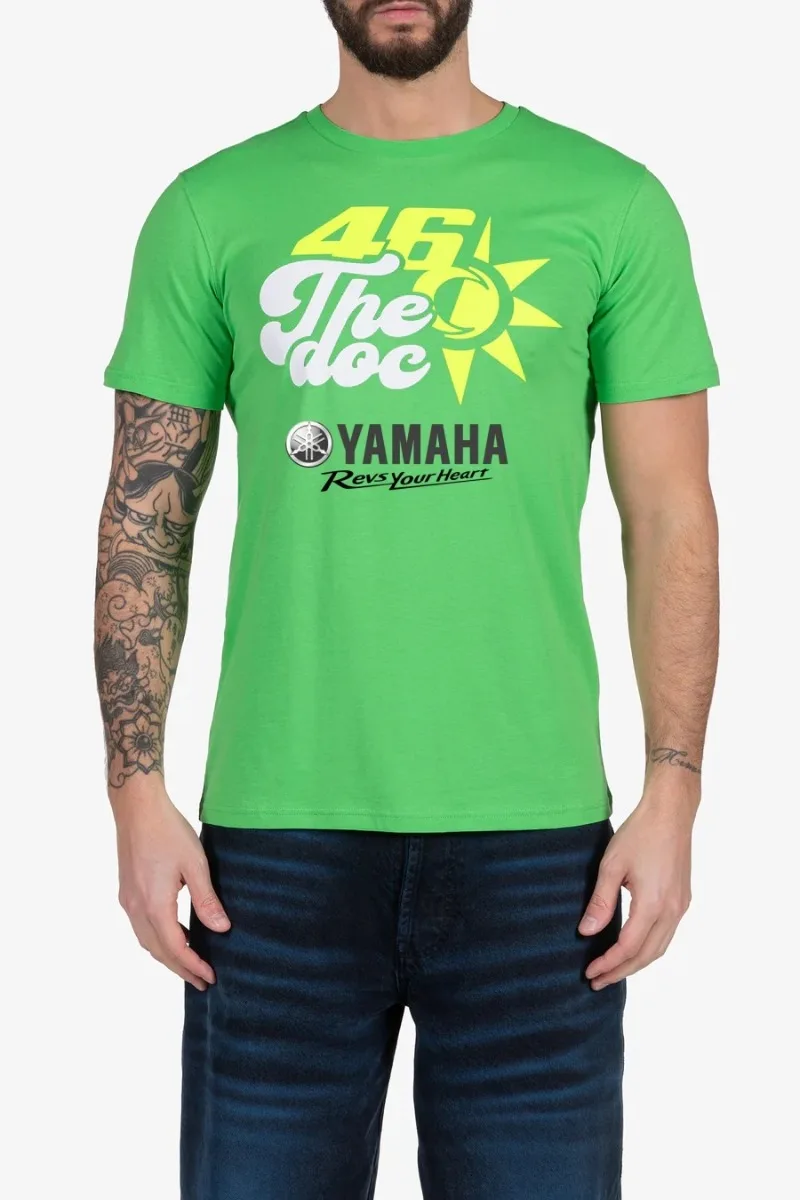 

Summer Hot Selling Yamaha 46 Fashionable Green Short Sleeved T-shirt for Men Women in 2026 Casual Sports Motorcycle Riding Shirt