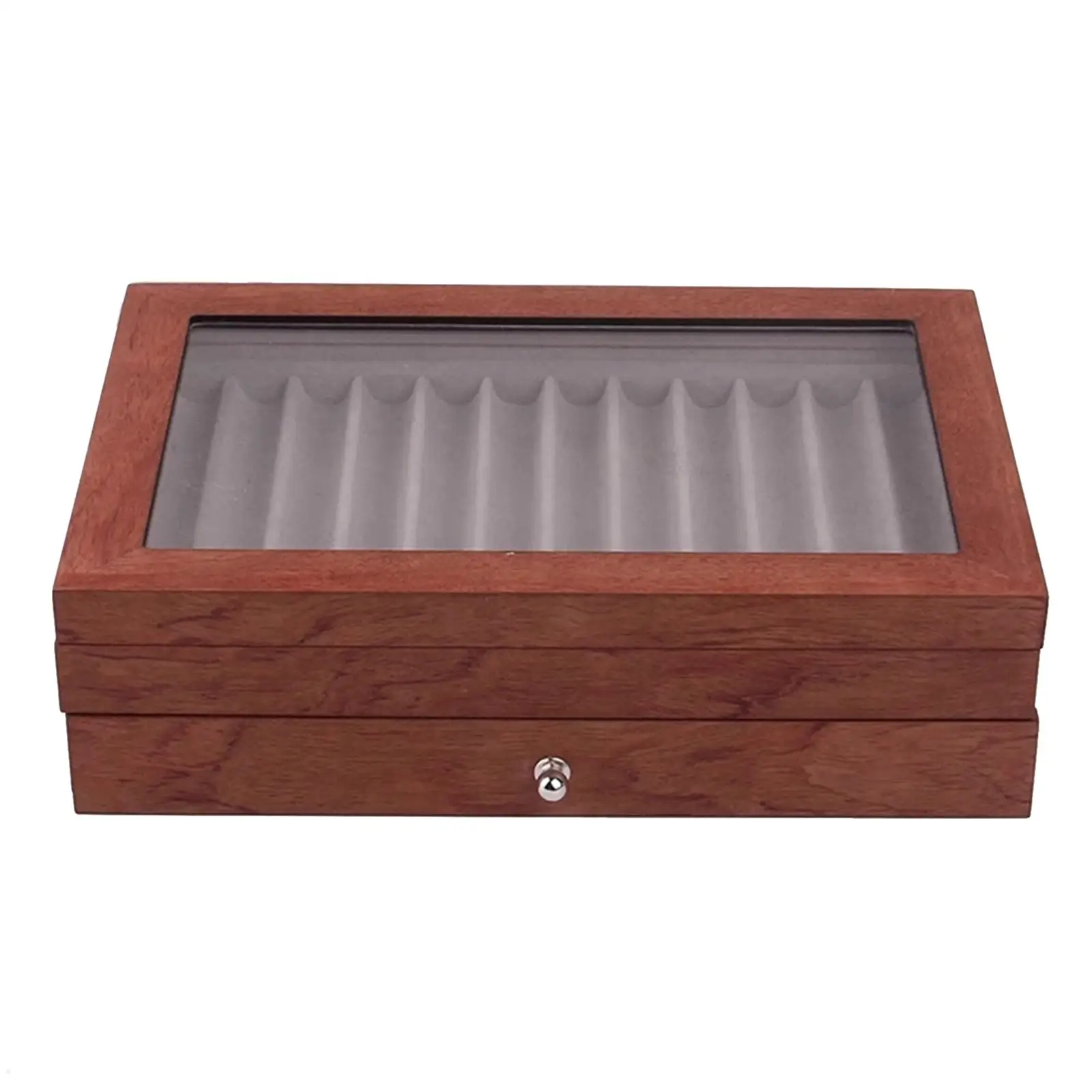 

Generous 23 Slots Wood Pen Collector Organizer w/ Lid Window with Drawer