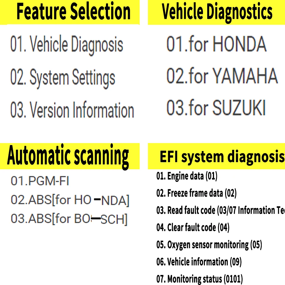 MST 601 PRO 6IN1 Motorcycle Scanner OBD2 Code Reader Automotive Diagnostic Tool Fit for Suzuki for Honda for Yamaha MST-601 Pro