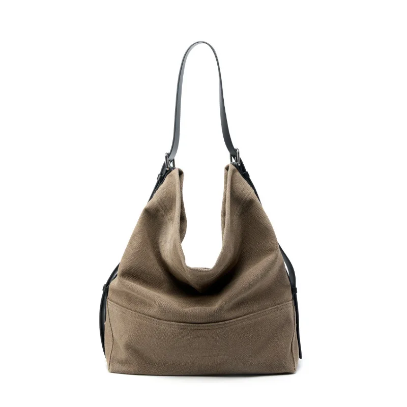 Women Underarm Tote Bag for Office Commute Texture Thick Wear-resistant Cowhide Bag Korean Style Large Capacity Canvas Handbag