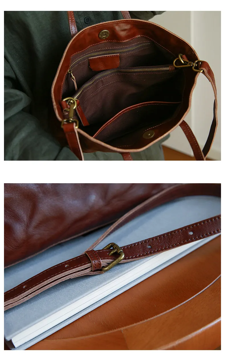 PNDME lässige, handgefertigte Vintage-Handtasche aus Rindsleder, erste Schicht, Damenhandtasche, schlicht, modisch, luxuriös, aus echtem Leder, Damen-Umhängetasche. – Detail 4