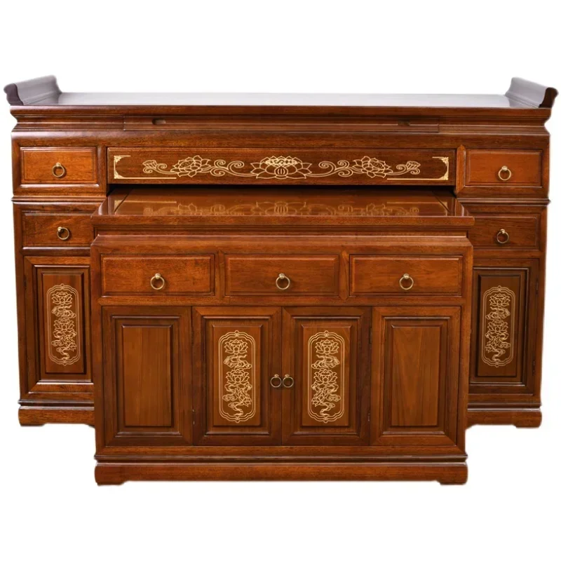 

W Zhongtang Altar Guanyin Worship Table Solid Wood a Long Narrow Table God of Wealth Buddha Niche Buddha Cabinet