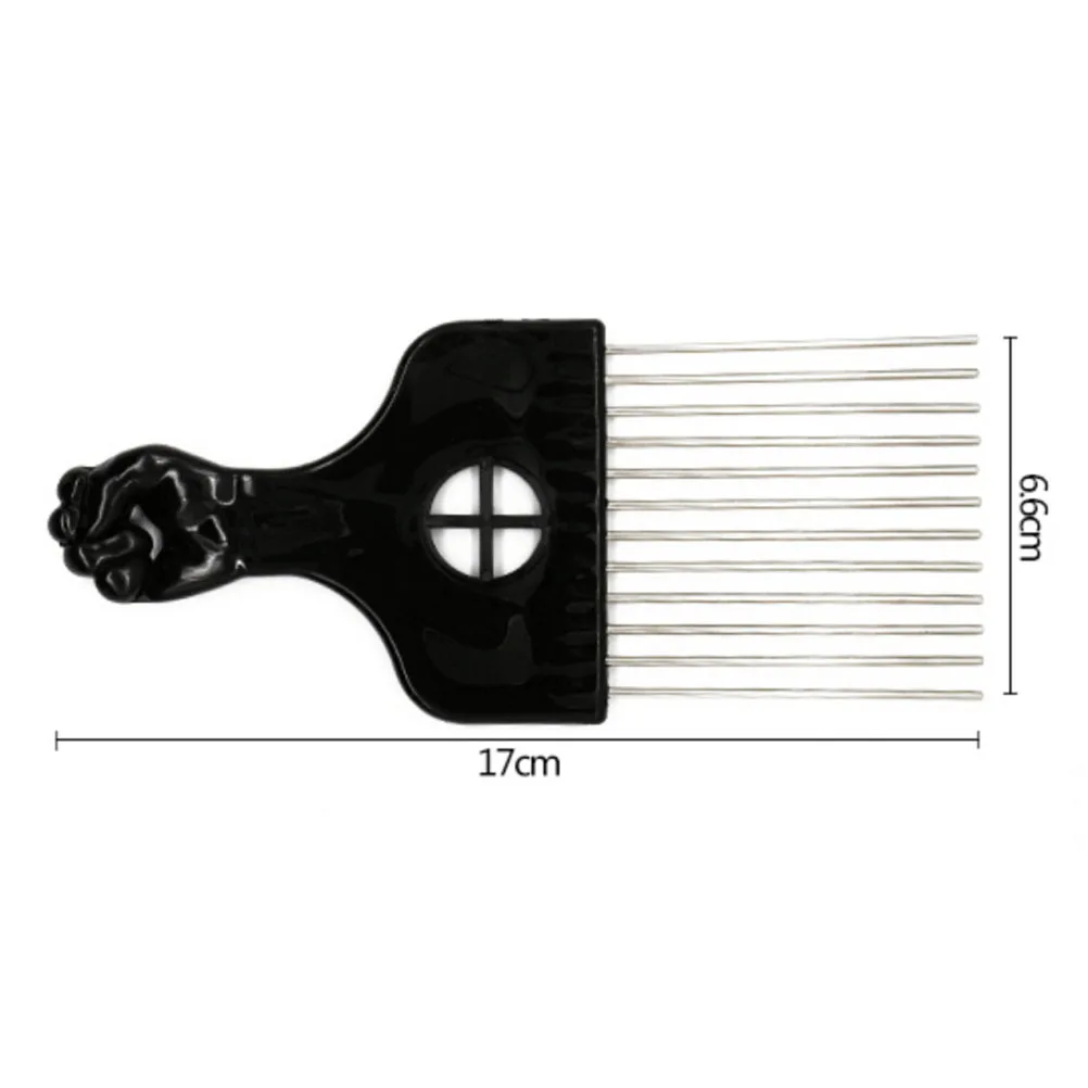 

3 Pcs Steel Needle Hair Pick Combs Long Tooth Black Metal Brush for Curly Fragile Hair No Residue Smooth Edges