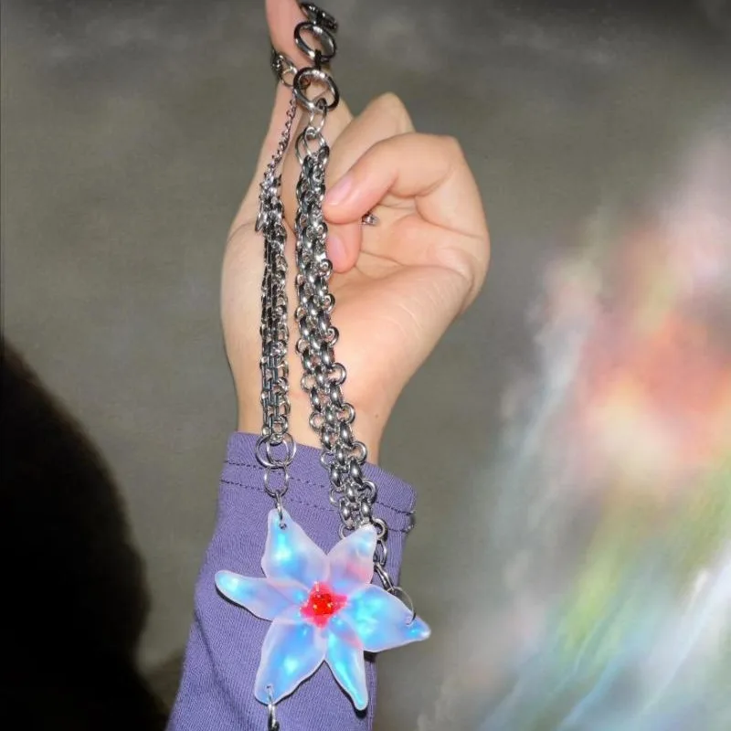 

3D Biological Thorn Lily Small Cross Pendant Design Necklace