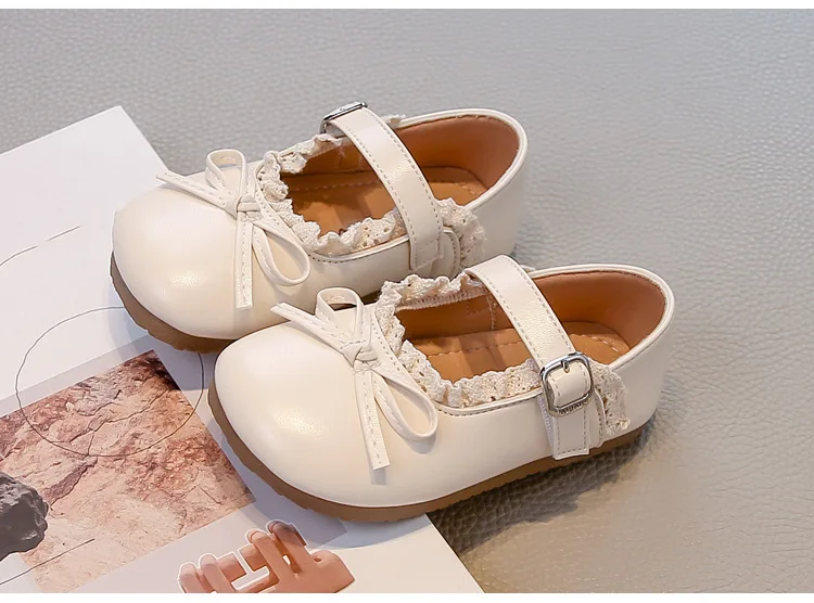 Mädchen Frühling Herbst Schleife Weiche Sohle PU-Lederschuhe Kinder Rutschfeste Spitzenbesatz Loafer Atmungsaktive Mary Jane Schuhe Kinder Freizeitschuhe – Detail 16