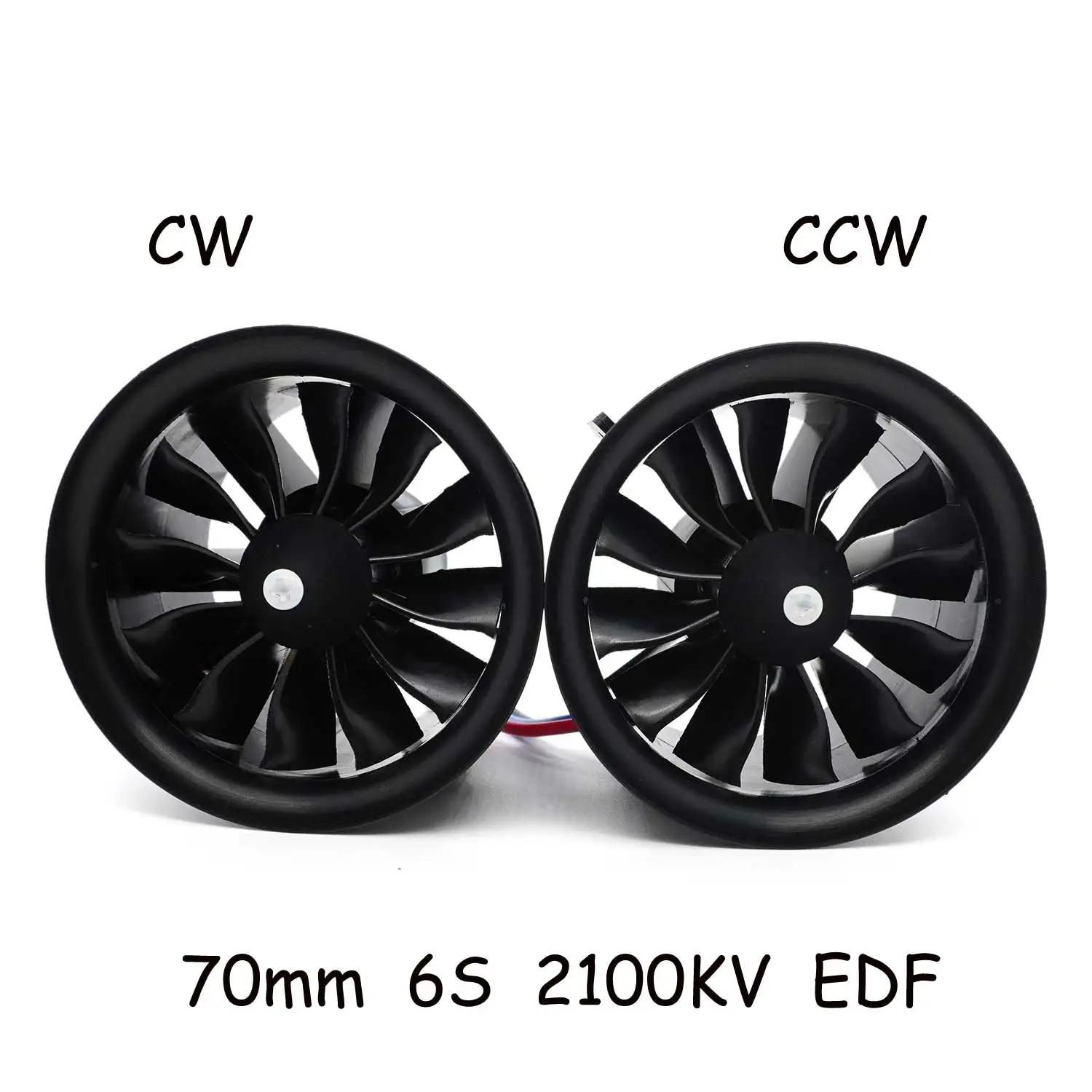 Motore EDF Hobbyocean 70mm 12 pale 4S 2800KV 6S 2100KV con 80A ESC CAcirca 2200G Spinta per parti di aerei EDF modello RC