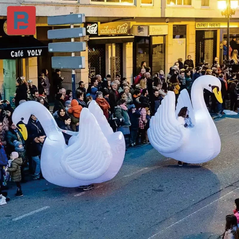 

Надувные лебеди, декоративный реквизит для надувного парадного костюма «Ходячий лебедь»