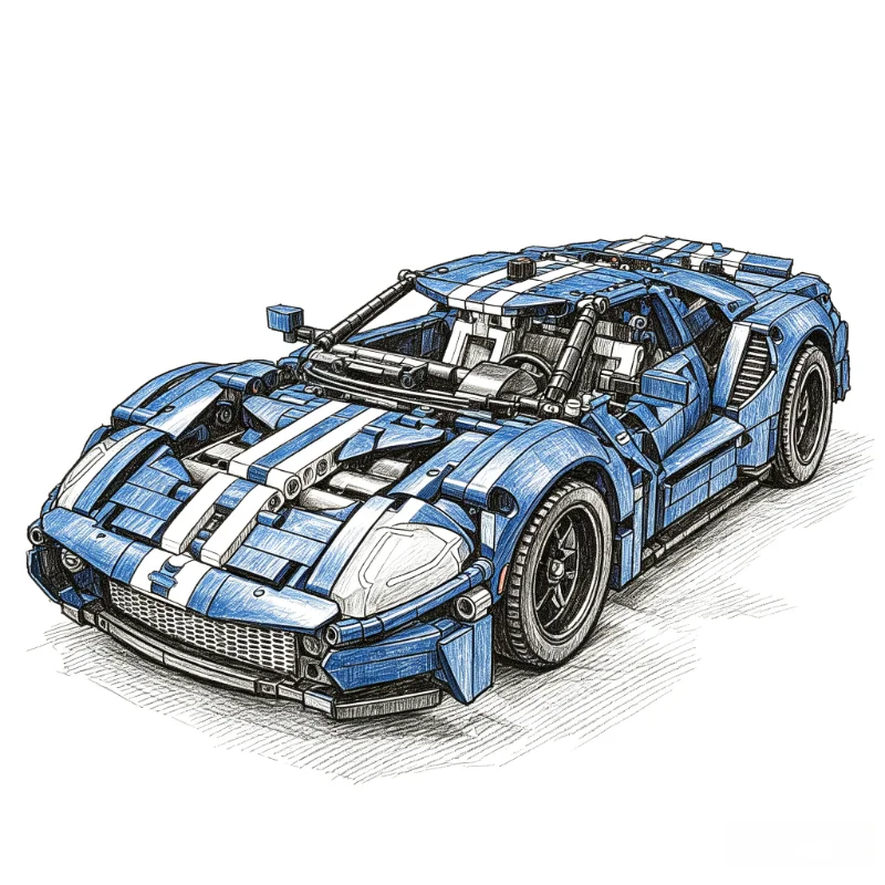 1468Pcs 1:8 Scale Supercar Model Building Blocks Kit DIY Assembly Racing Vehicle Bricks Toy For Adults Birthday Collection Gifts