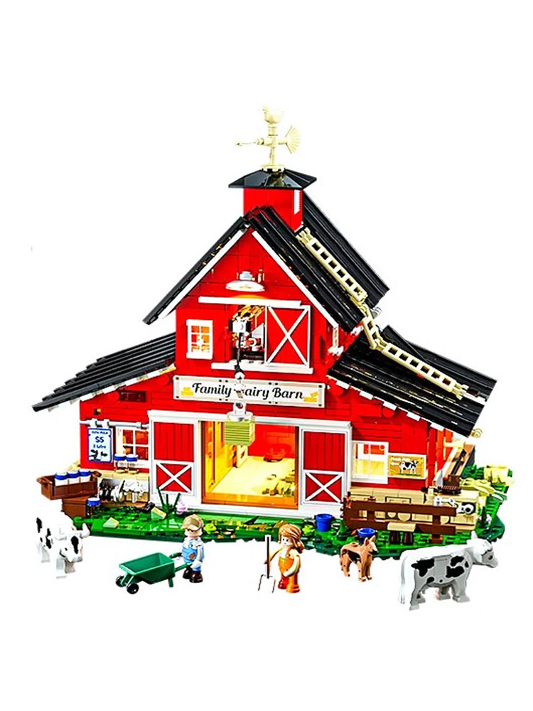 

IN STOCK MOC Idea Farm Life Cow Barn Building Blocks Model House Bricks Assembling Construction Set for Children Gift