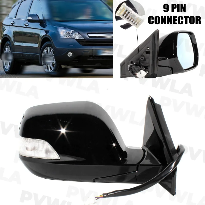 For Honda CRV CR-V RE1 RE2 RE4 2007 2008-2011 1 pc Right Side Black Painted 9 Pins Rear Mirror Assembly European Version