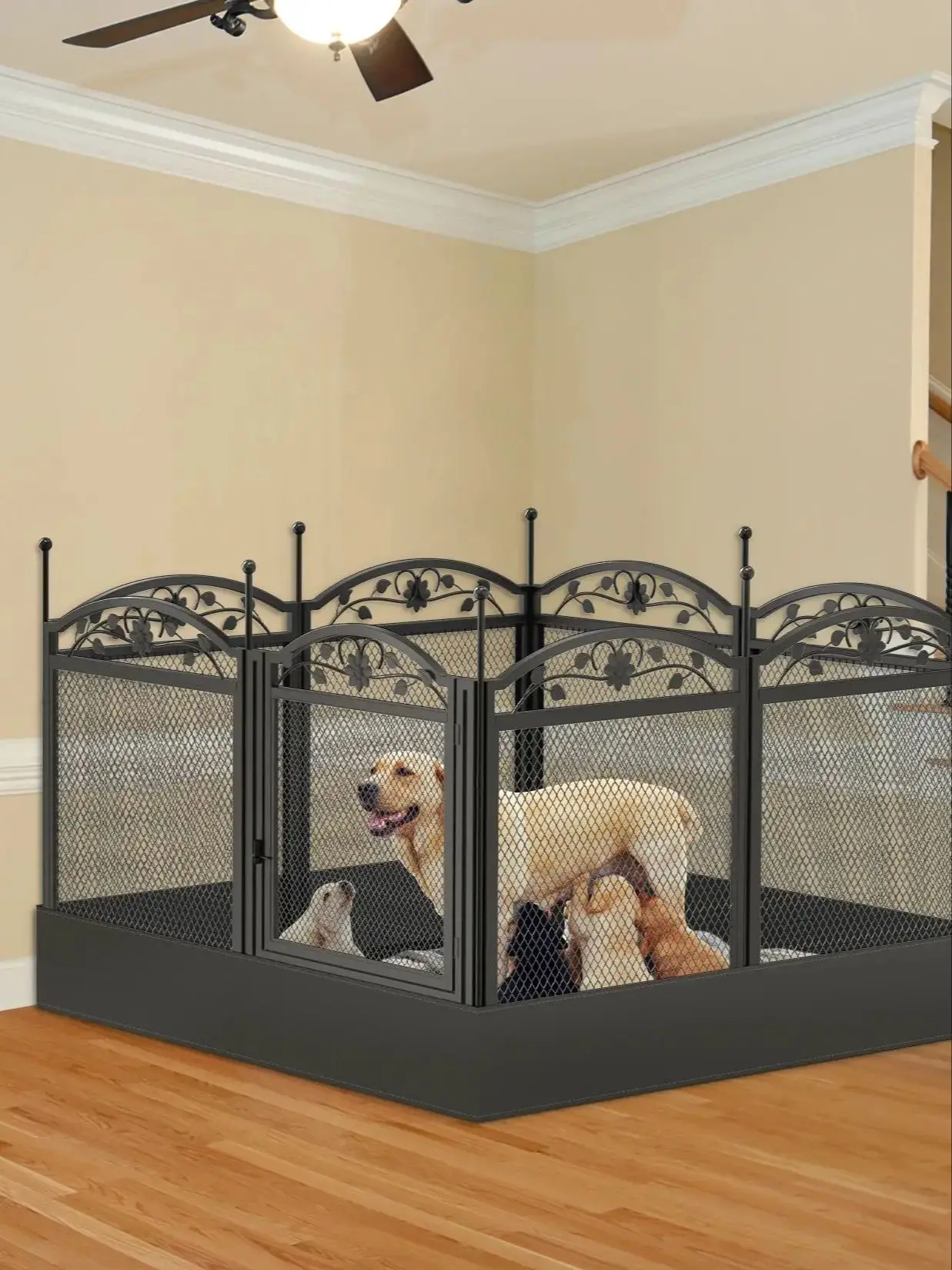 8 Panels DIY Hoch leistungs Hund Laufs tall Stift Outdoor Indoor Hund Welpen Metallzaun mit wasserdichten Fruchtbarkeit Pad für Well ping,Training