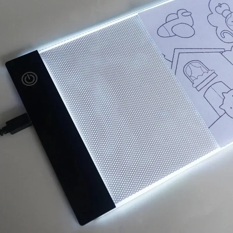طاولة نسخ LED للأطفال، لوحة رسم شفافة، طاولة نسخ، سطوع قابل للتعديل، ضوء ليلي