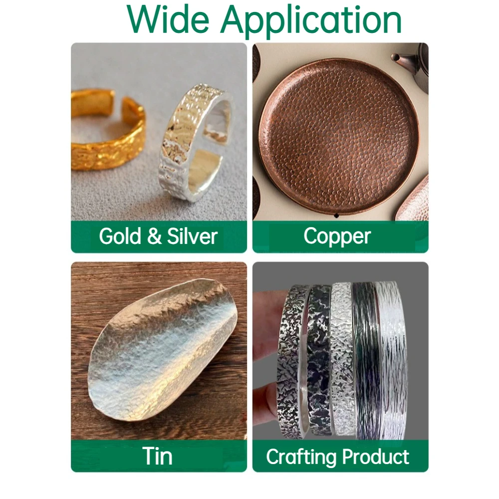 1個の金属加工ハンマー、スクエアヘッド、12種類のテクスチャ - Jewelry Making Hammer のレビューと価格