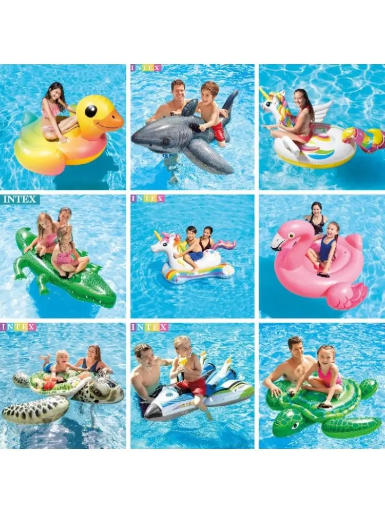 Water Floating Mat Floating Bed Inflatable Surf Mounts Floating Row Swimming Pool Toys Animals Adult Children Swimming Rings