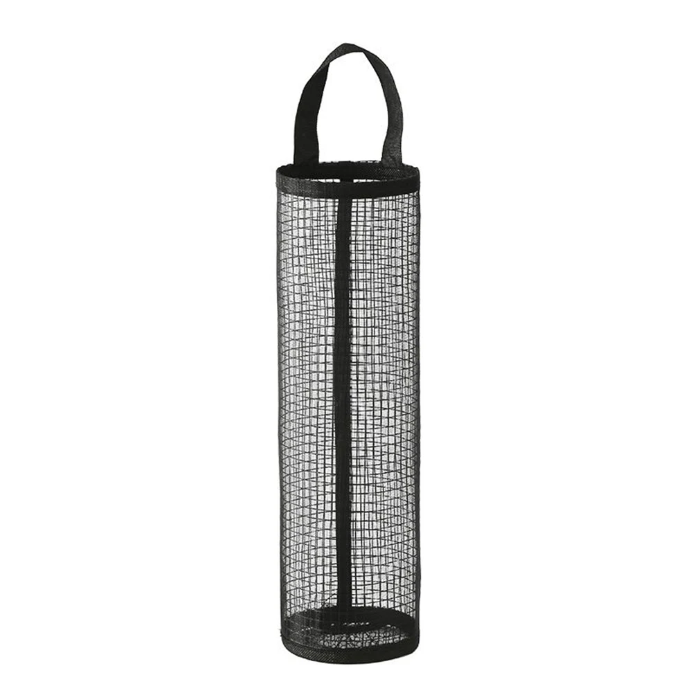 Garbage bag container wall mounted mesh organizer for kitchen and For bathroom trash bag storage space efficient