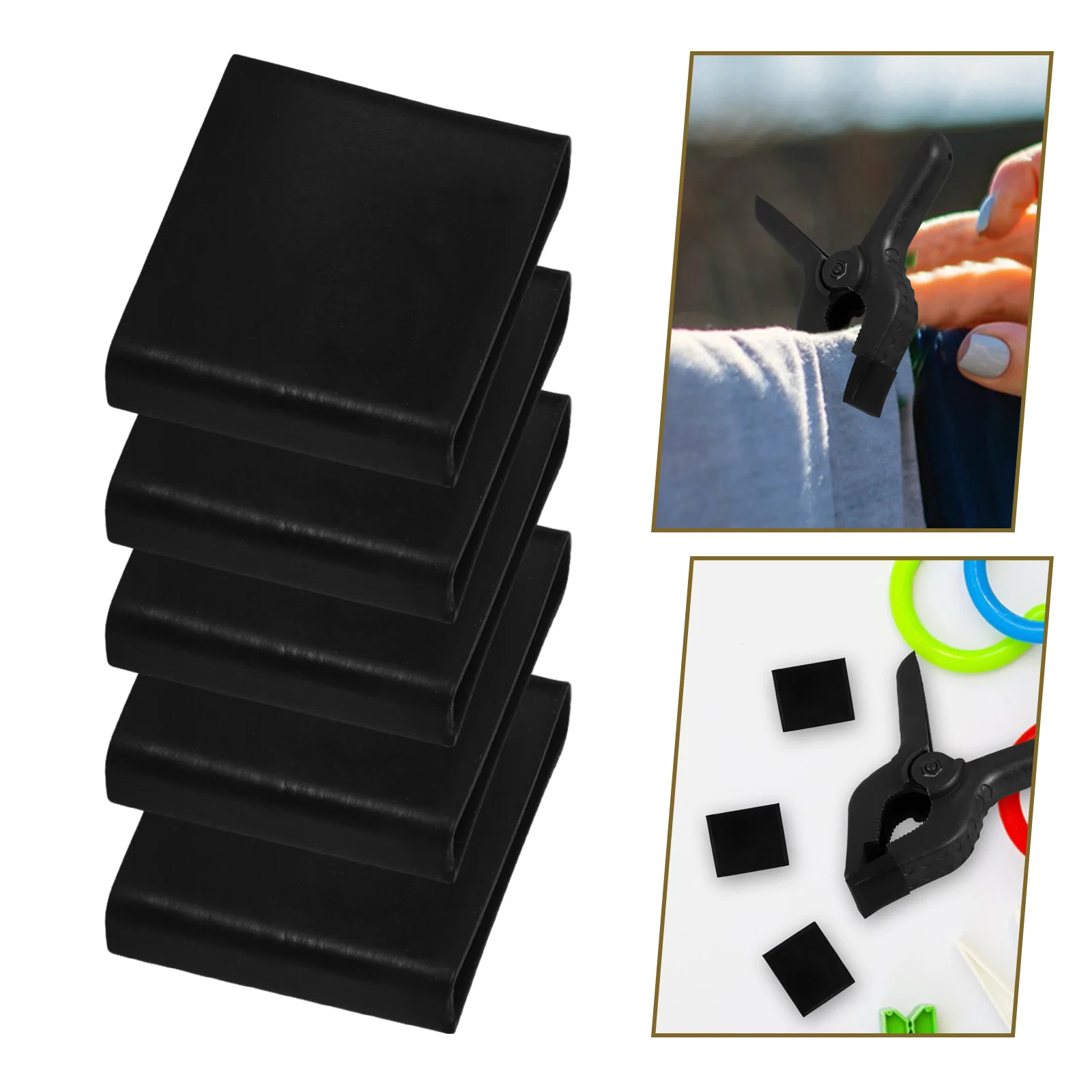

100Pcs Windproof Clothes Hanger Clip Grips Silicone Clamp Covers Non Slip Fixing Sleeves Household Use Hanger Clip Covers