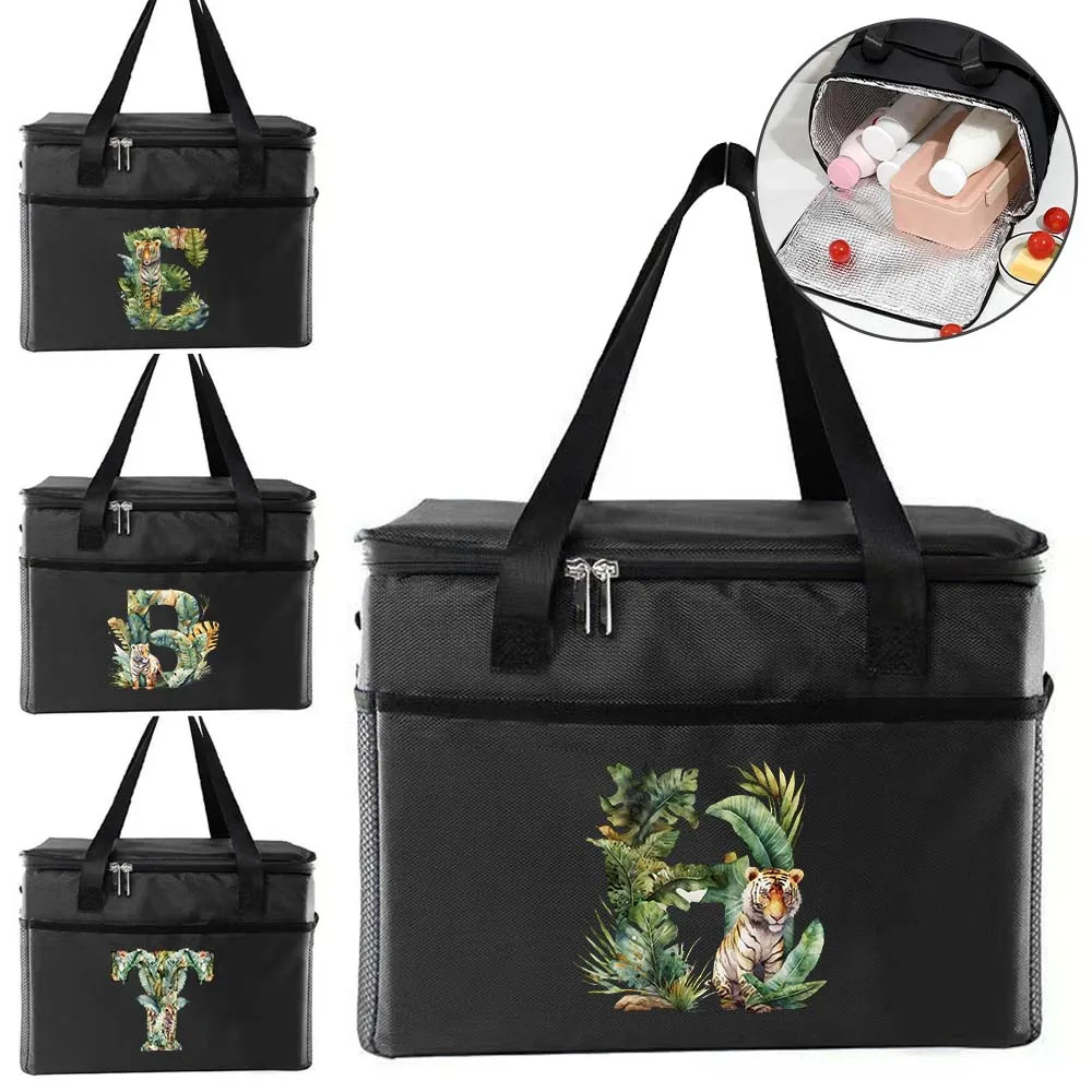 Portable Lunch Bag for Kids Insulated and Waterproof - Unisex Food Storage Dinner Box Bento Bag Jungle Tiger Series Printing