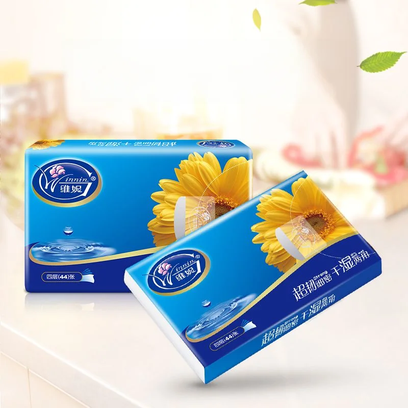 Asciugamani di carta fazzoletto portatile Winnin 60 Pas 205x205mm Dimensioni 4 strati Materiale originale in pasta di legno come per Pa