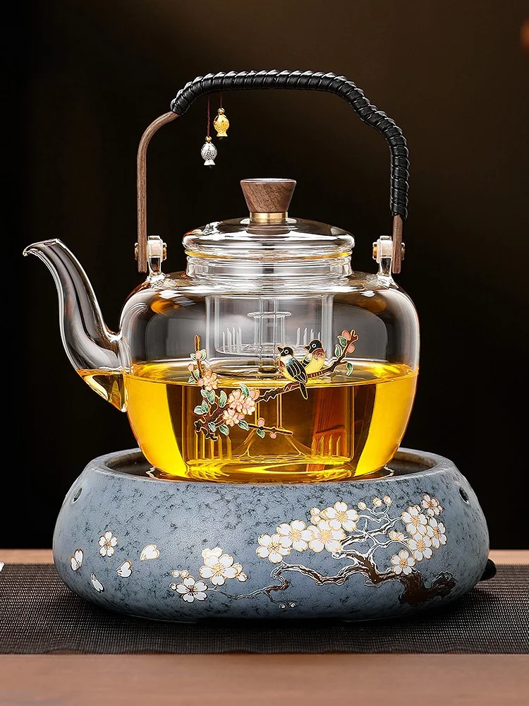 

Touch Miss Jingtailan Glass Tea Pot Set Cerc Stove Home Office High Temperature Resistant Tea Brewing Kit