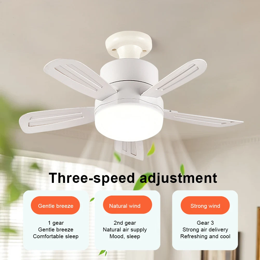 

2 In 1 Hanging Fan with LED Lantern E27 Socket Electric Cordless Fan Modern Smart Cool Fan for Dining Room Bedroom Living Room