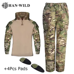 Kids Summer Camp Combat Suit Shirt and Pants Hiking Climbing Suit Uniform Tactical Gear Hunting Clothing for Children Camping