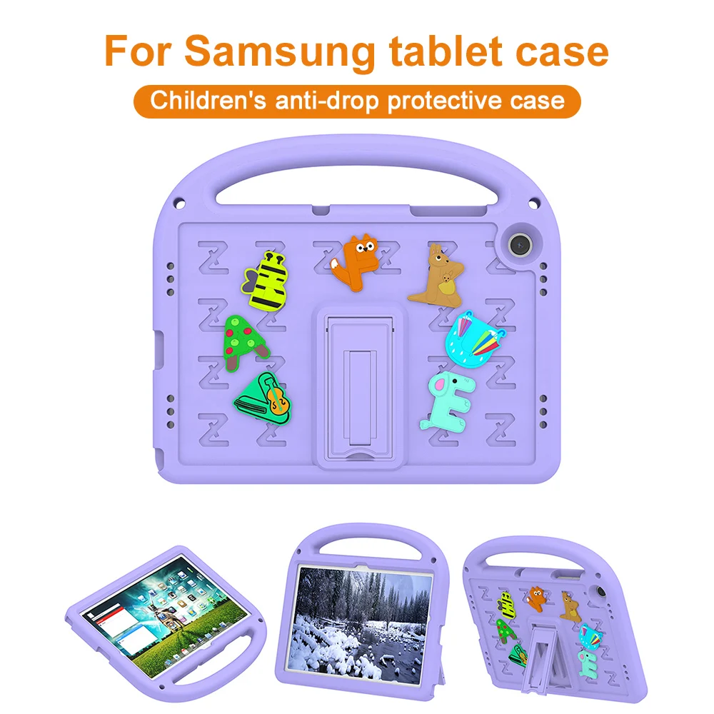 

EVA Kids Pink Safe Case For samsung Tab A9 T220 T225 8.7inch Tab A9 Plus 11in Shockproof Tablet Cover Built-in Stand Pink Yellow