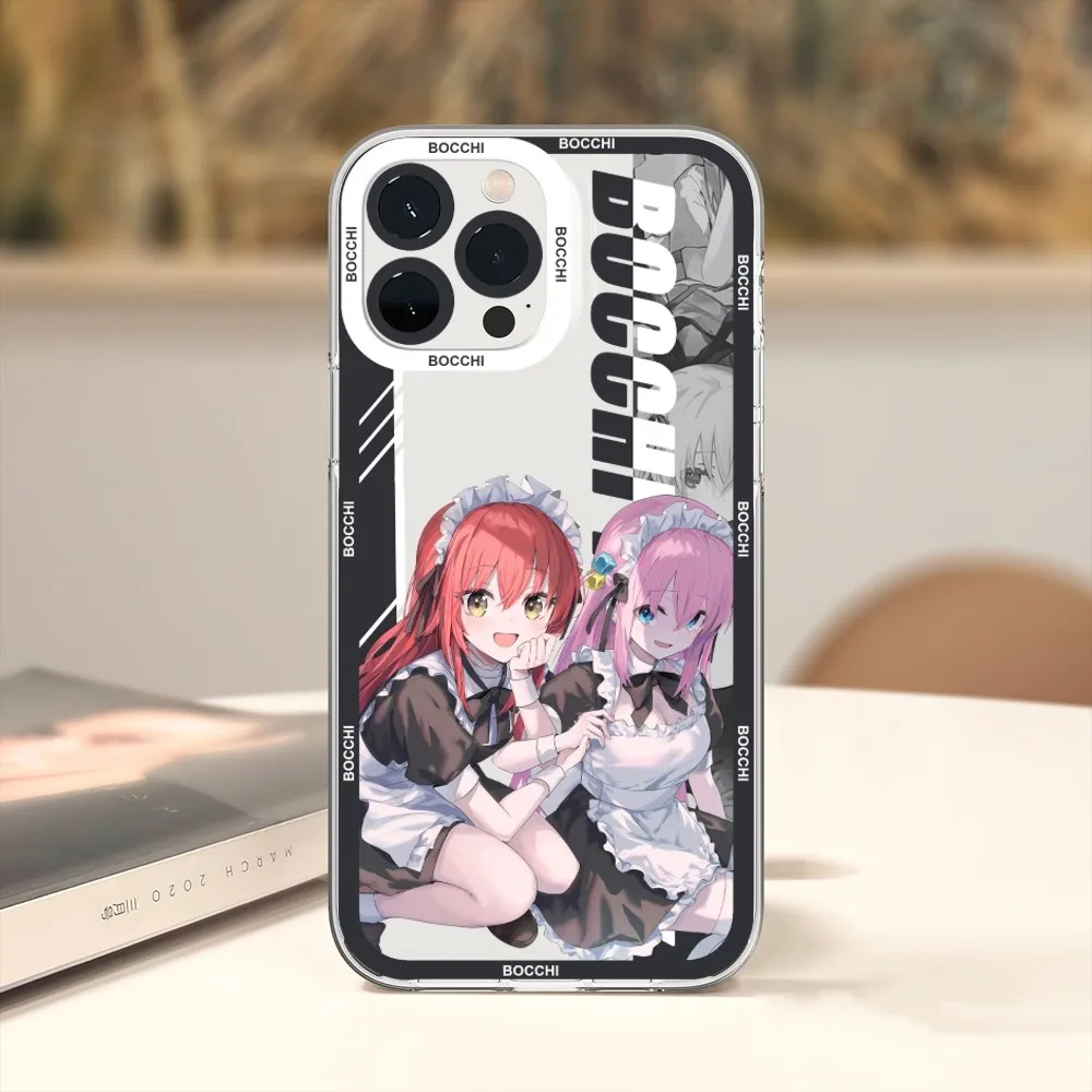 Anime Bocchi The Rock Phone Case For Xiaomi Redmi Note 7 8 9 10 11 Pro Max Transparent Border Shell