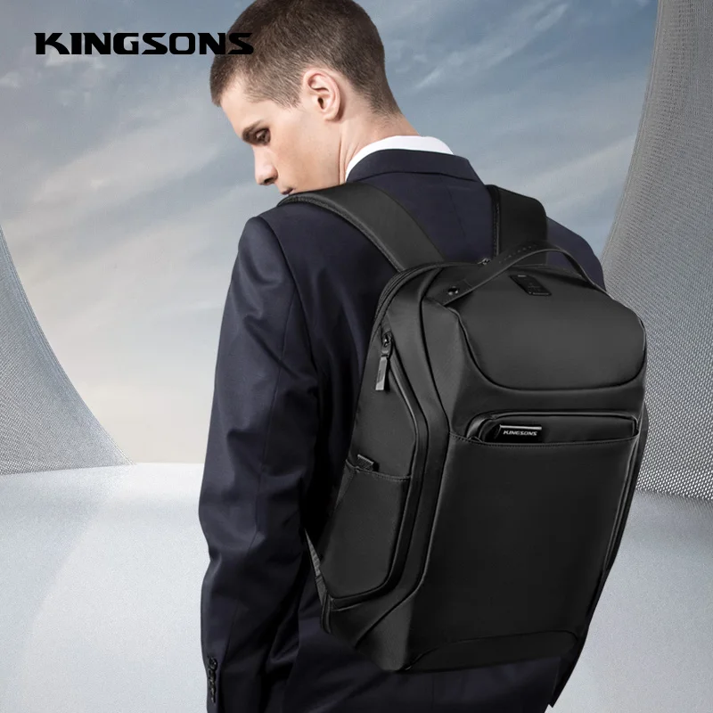 Men Backpack Kingsons Business Waterproof Anti-theft Laptop Backpack 15.6 Inch 2023 New Fashion School Bags for College Student