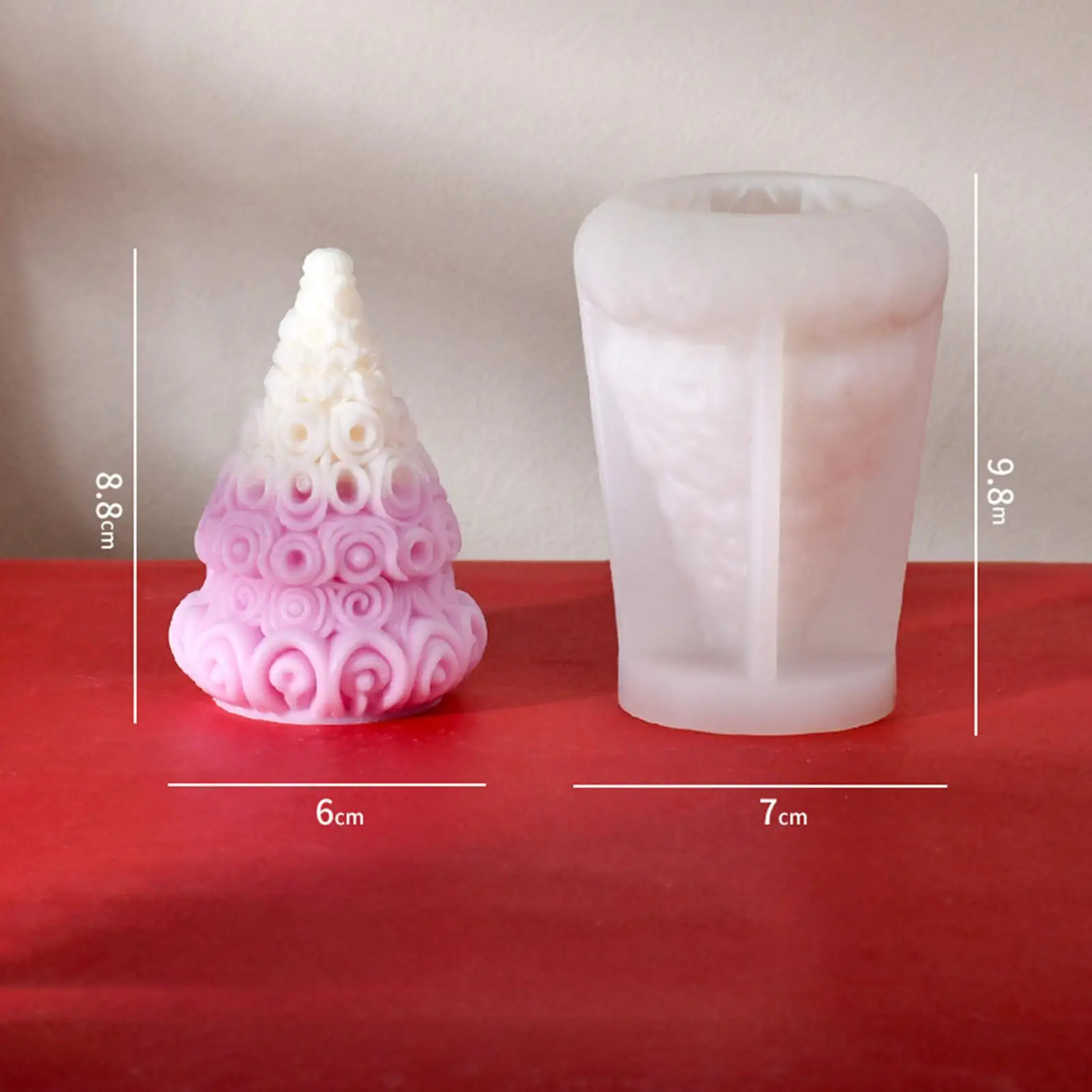 Christmas Silicone Model Candle Model Polymer Clay Crafts Resin Model Candle Making for Christmas Valentine's Day Decoration