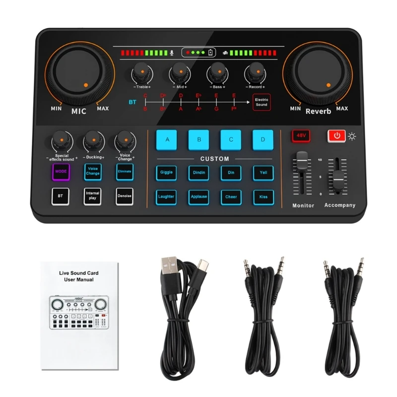 

Plugs and Play Studio Recording Live Sound Card with Advanced Sound Processing for All Users in Any Scenario Use