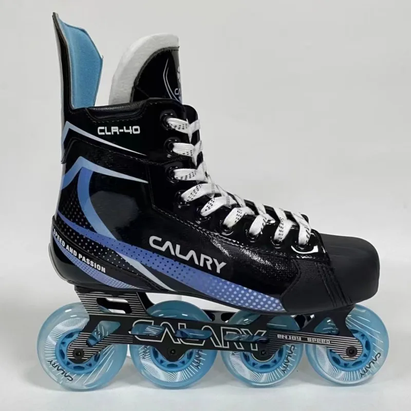 CALARY Hockey Roller Skates Shoes for Kids Children Adults Inline Skates 4 Wheels Man Woman Red Blue Figure Rolling 75A Wheel