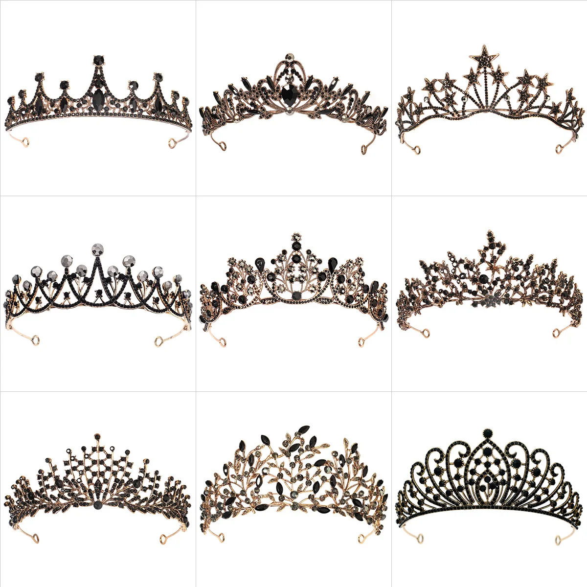 Fasce barocche Vintage diademi di cristallo corone copricapo da sposa gioielli per capelli per feste di matrimonio di Halloween corona di strass