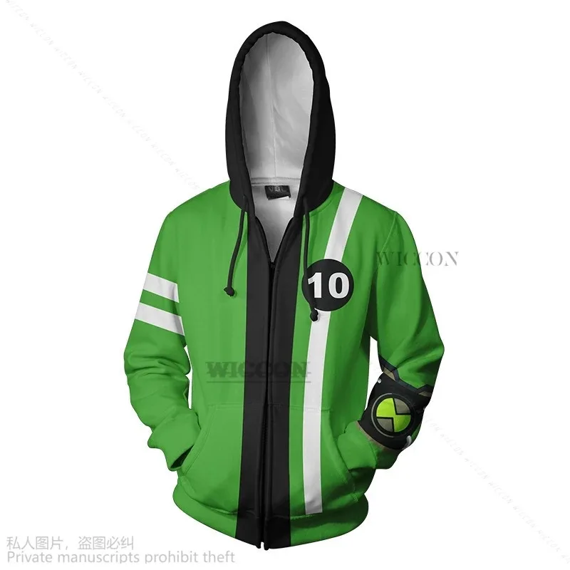 أنيمي Ben10 Tennyson تأثيري هوديي الكرتون البلوز مقنعين البلوز الكبار الرجال فانتازيا كوس سترة البلوز الشارع الشهير معطف